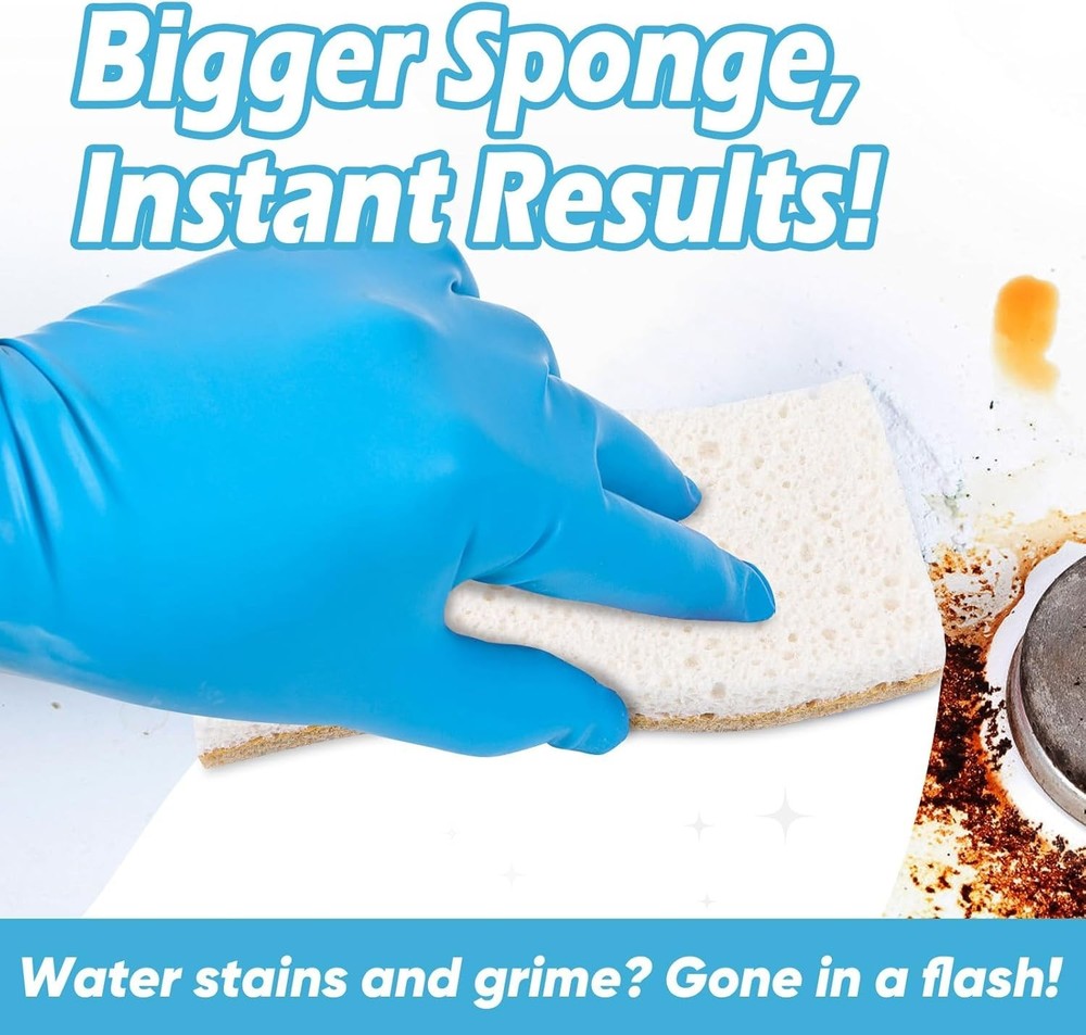 Extra Large Cellulose Sponges 6 Pack - Non-Scratch, Multi-Purpose Cleaning Power