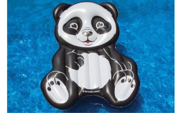 Swimline Inflatable Panda Pool Float, Black/White, 71"/50"/8"
