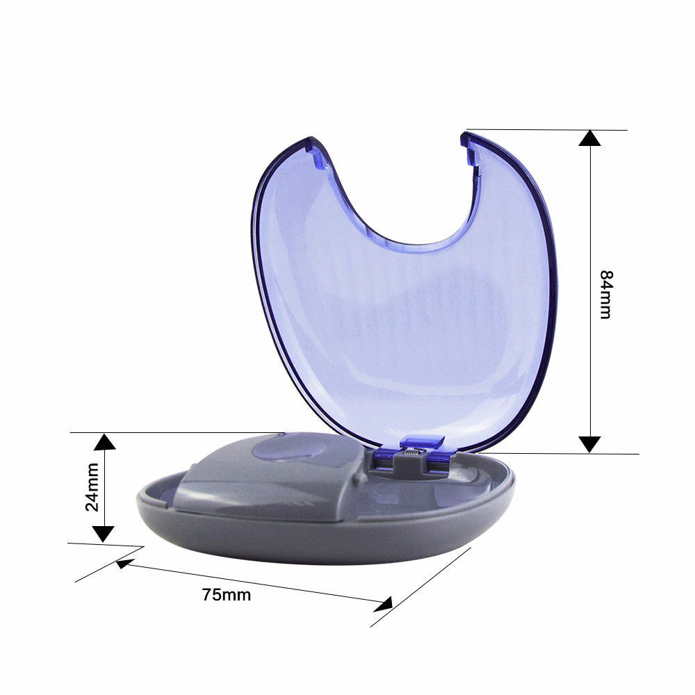 Dental Orthodontic Lingual Retainer Aligner Case Denture Storage Box Blue