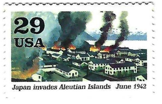 STAMP US SCOTT 2697e "WW II, Japanese Attack Aleutian Islands" 29 CENT 1992 MNG