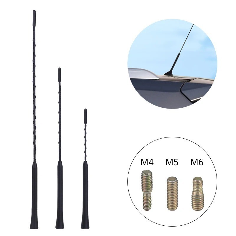 1 Pc 9/11/16" Car Roof Mast Antenna–Universal FM/AM Stereo Whip for VW & Toyota