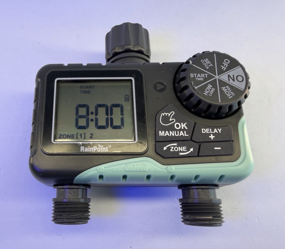 RainPoint 2-Zone Water Timer ITV205 Automatic Garden Hose Irrigation Controller