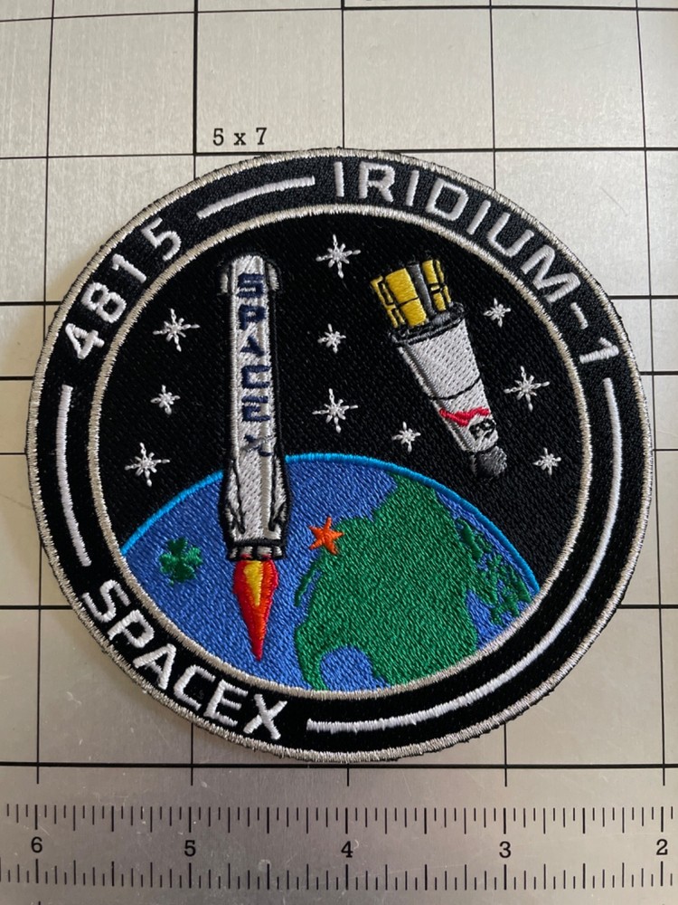 Authentic SPACEX Employee Serial Numbered Iridium 1 thru 7 Mission Patch