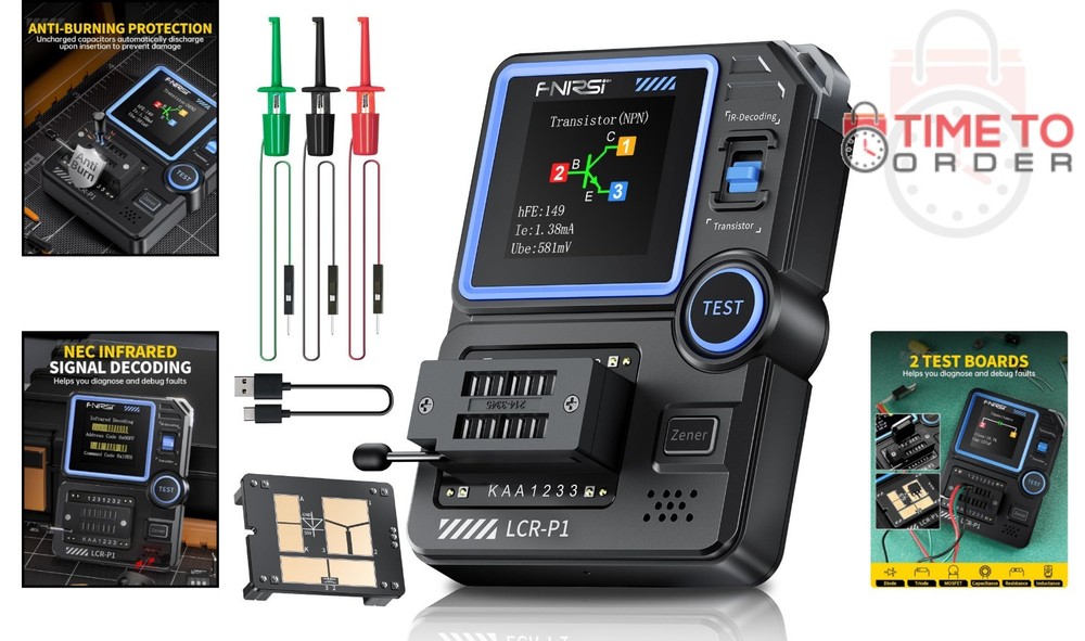 Transistor Tester Capacitor ESR Meter SMD Component Analyzer for Electronics ...