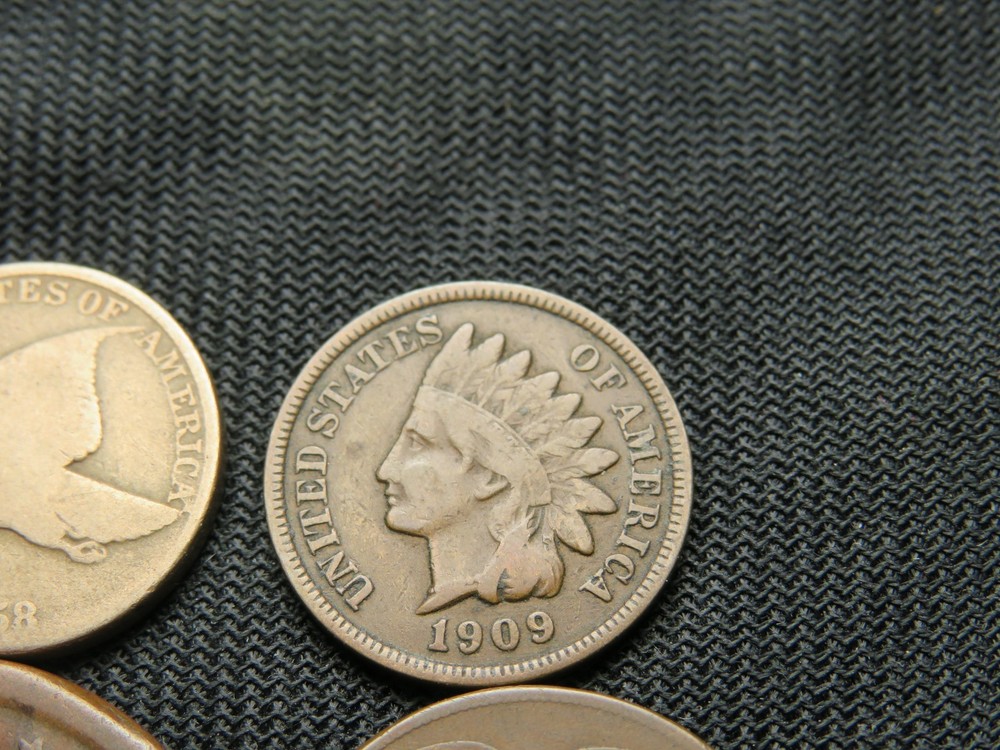 1854 Large Cent 1909 Indian cent 1858 Flying Eagle 1864 Two cent Piece Type set