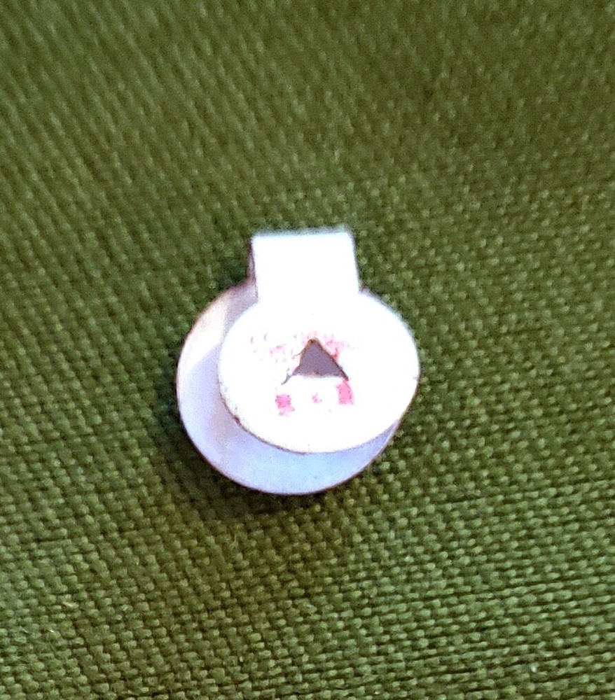 Vintage Mini 1/4" Red Cross Button Folding Pin