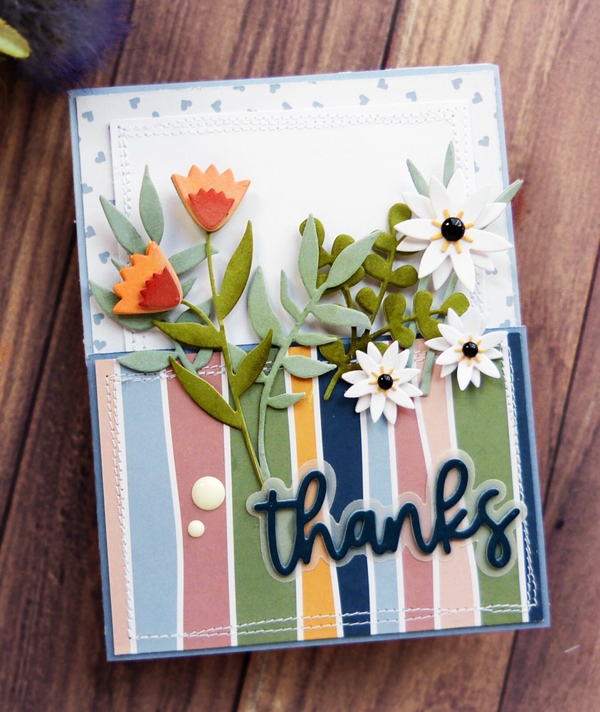 Sizzix Thinlits Boho Bouquet 16pc set #666109 Retail $24.99 by Lisa Jones