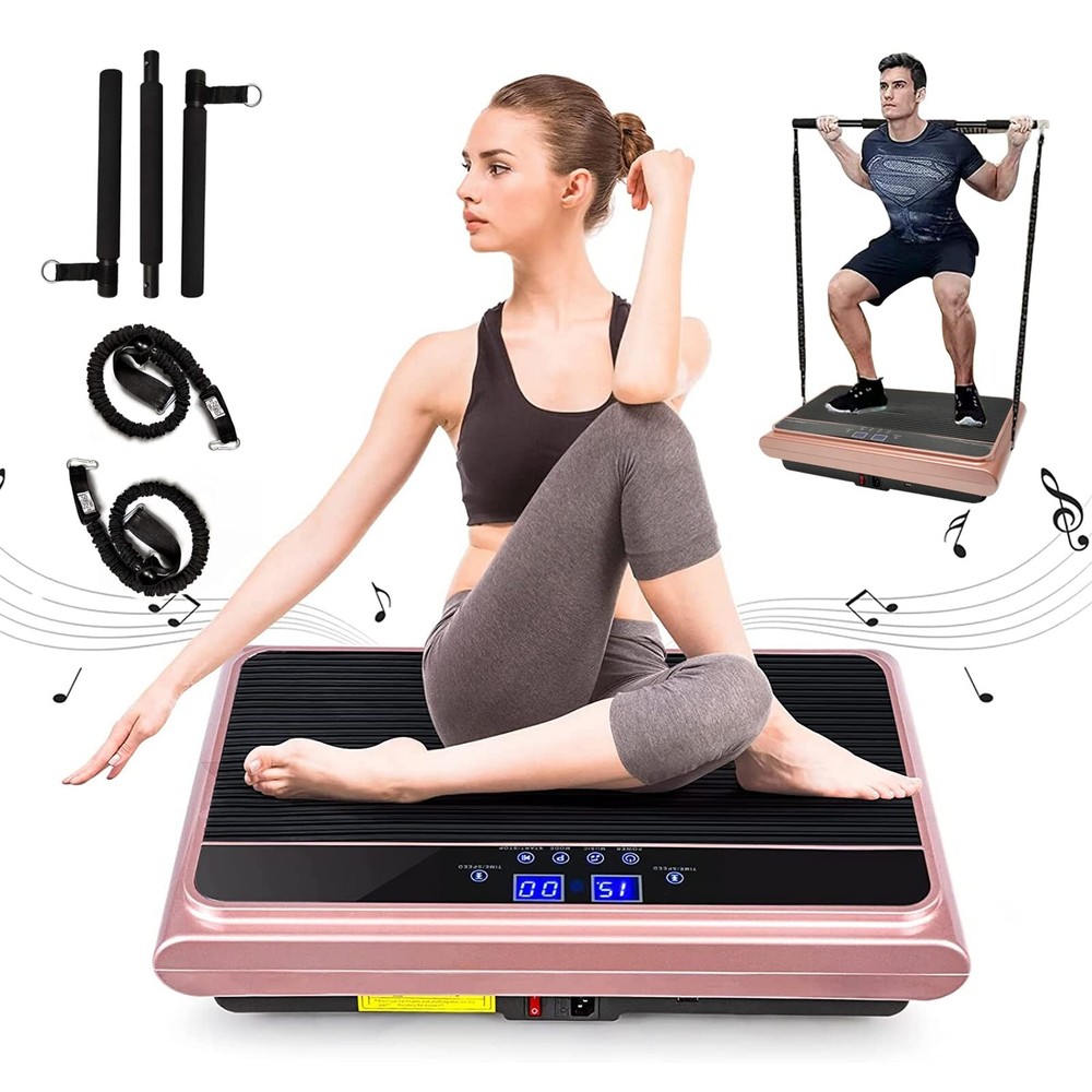 Vibration Plate Exercise Machine Whole Body Vibration Platform Machine with P...
