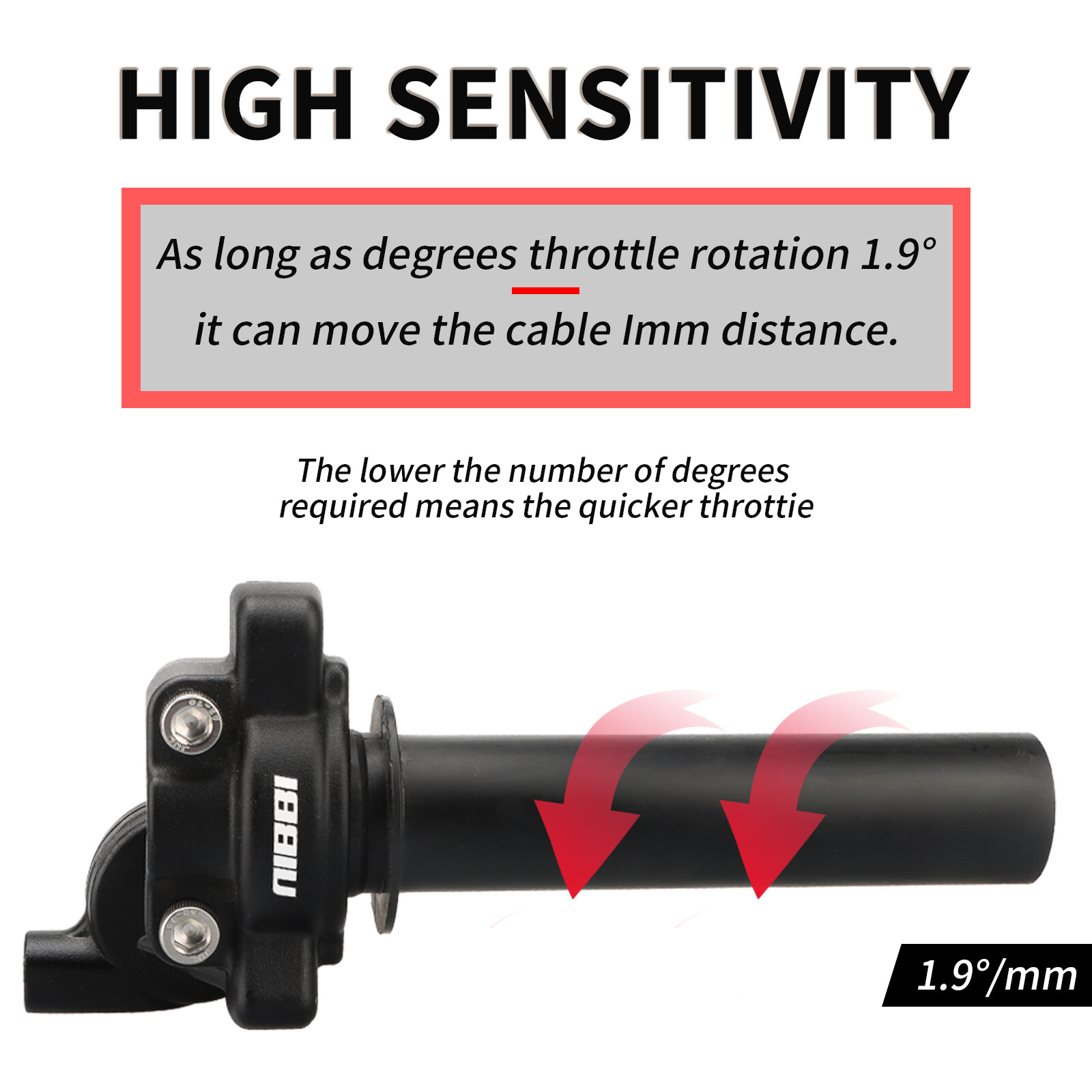 NIBBI Twist Throttle Grip Assembly w/ Cable 7/8" Motorcycle Handlebar Grips 22mm
