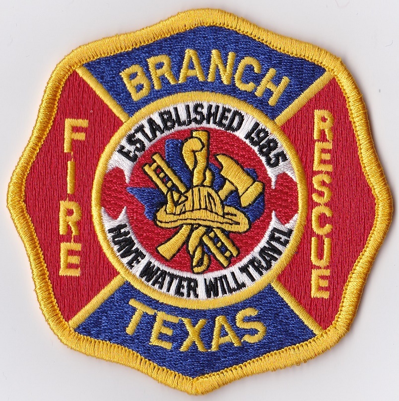 Branch Fire Rescue TX Fire Patch NEW !!