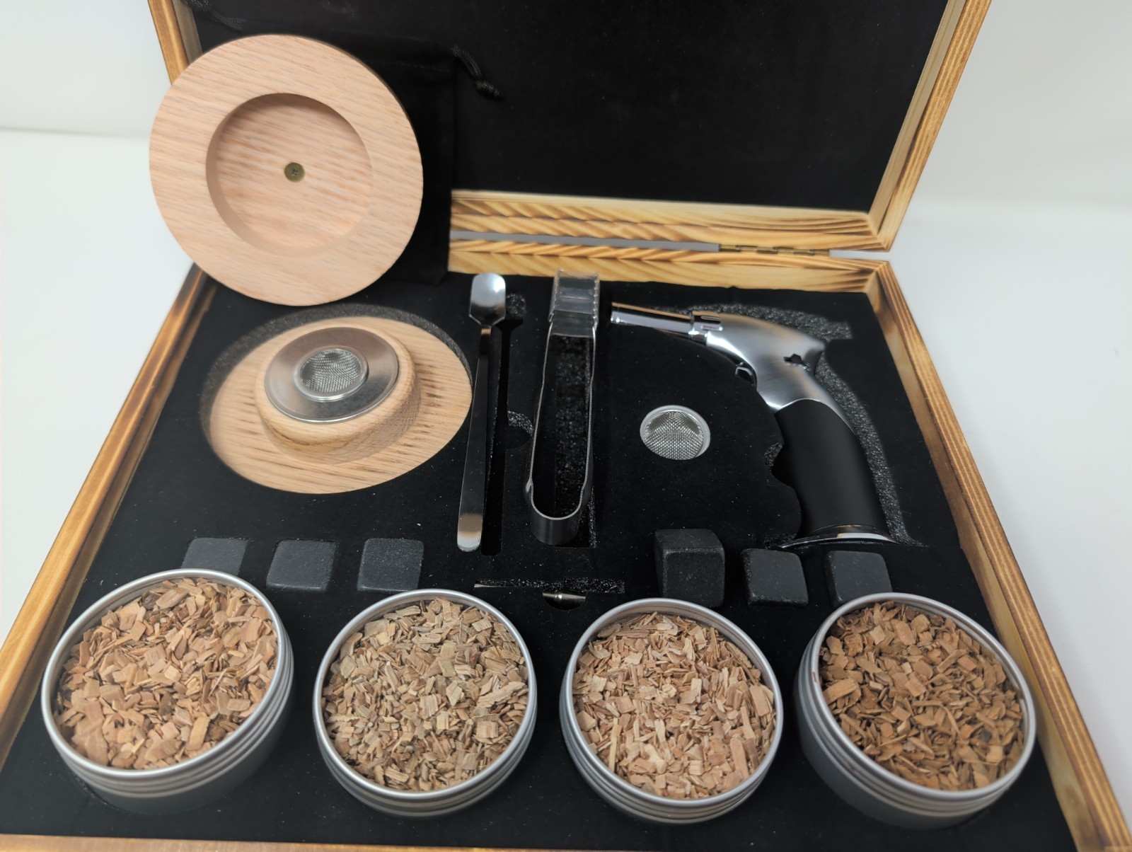Cocktail Smoker Kit with Torch - 19-Piece Whiskey - Bourbon Smoking Set, 4 Wo...