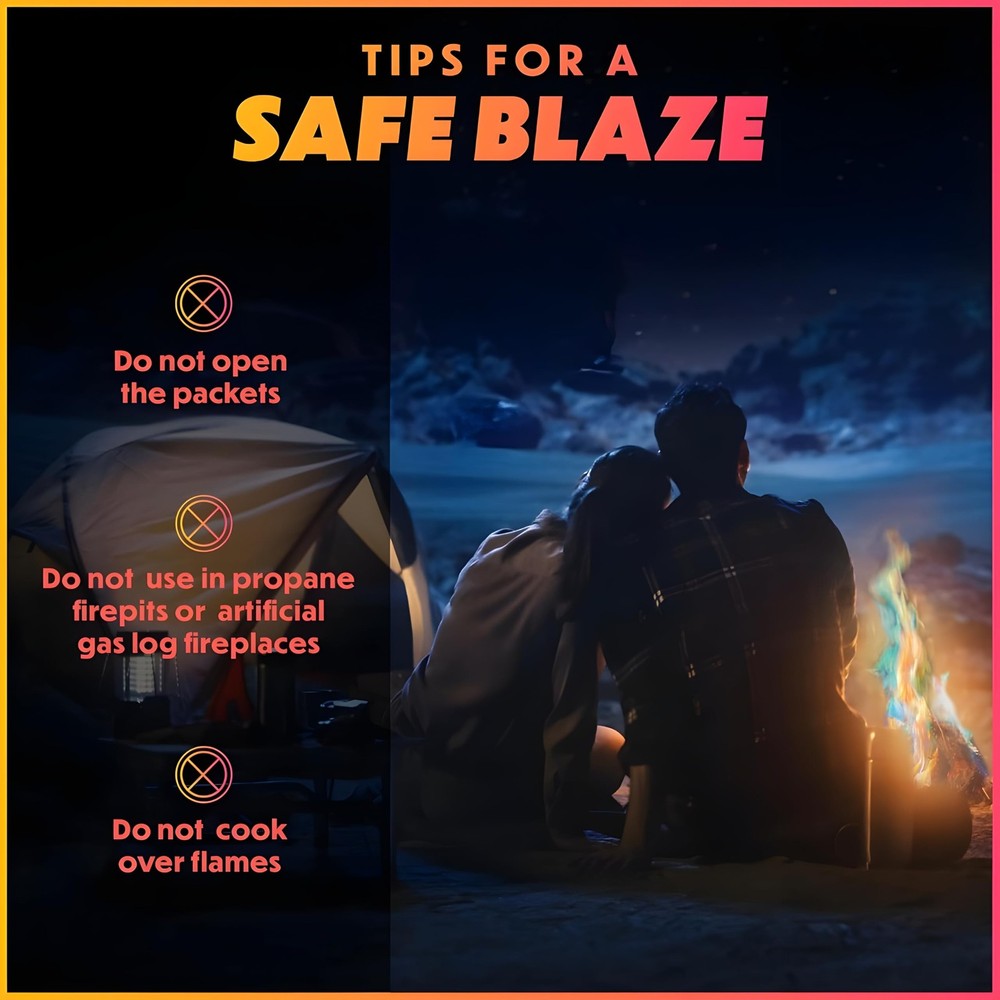 Magic Campfire Fire Color Changing Packets â€“ 12 Pack (25G Each) â€“ Rainbow...