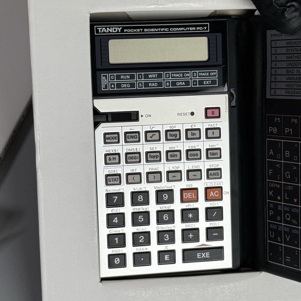 Tandy PC-7 Pocket Scientific Computer Programmable Vintage w Box Manual
