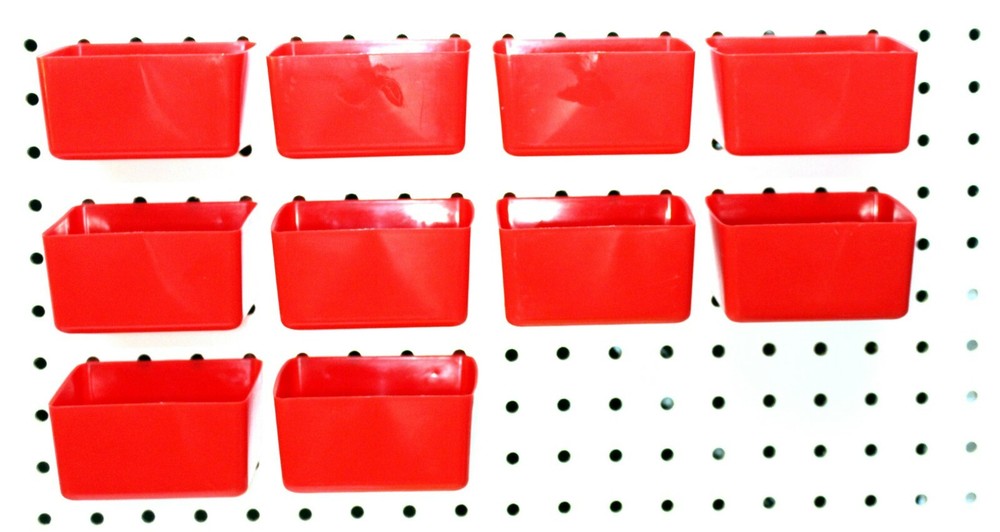 Small Plastic Red Pegboard Storage/Part Bins, Multi-Pack Pricing JSP Brand