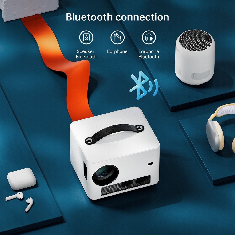 Native 1080P Smart Projector WiFi Bluetooth 4K Home Theater For Android iPhone