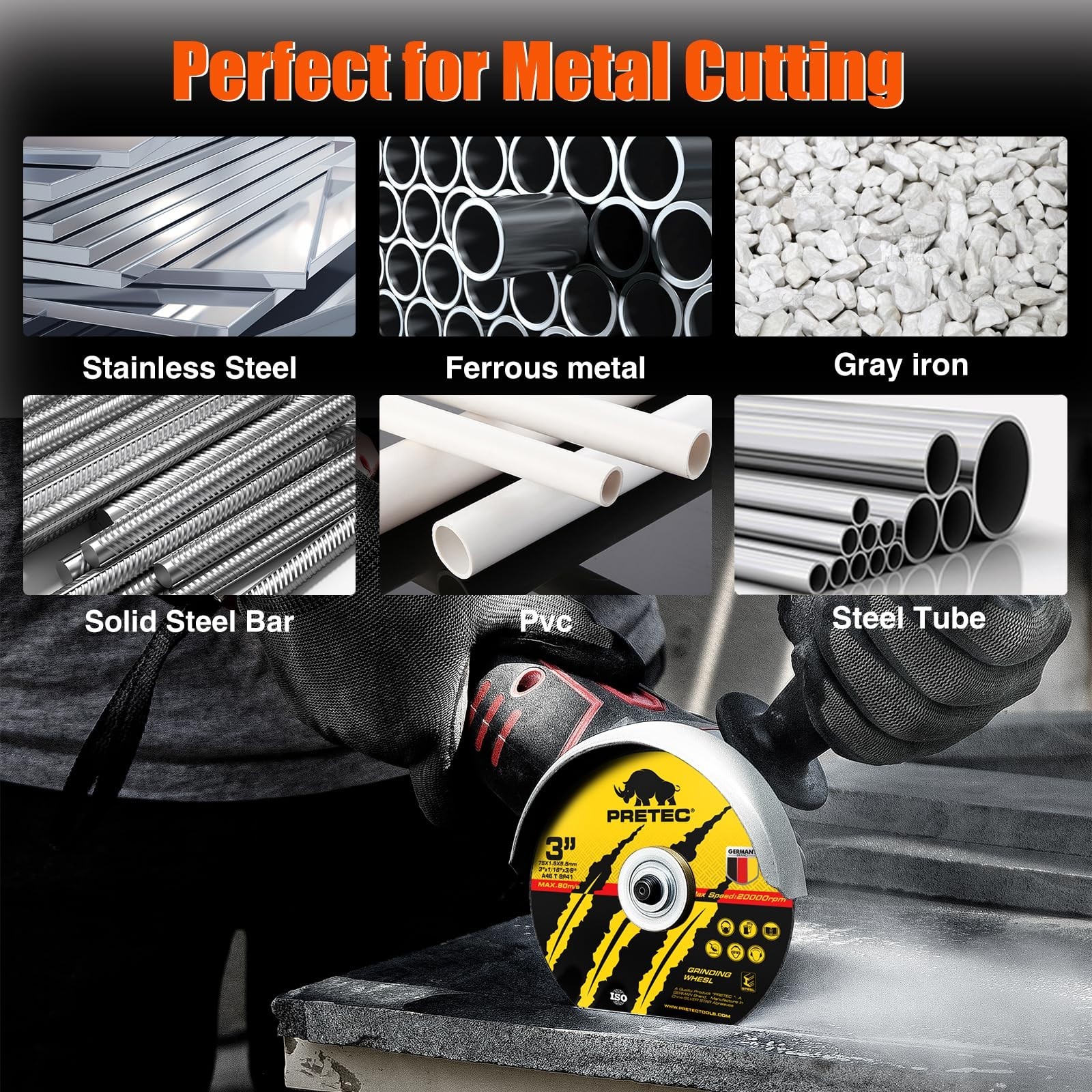 55 Pack Cut Off Wheels 3" x1/16"x3/8" Arbor Metal Cutting Disc Die Grinder Tool