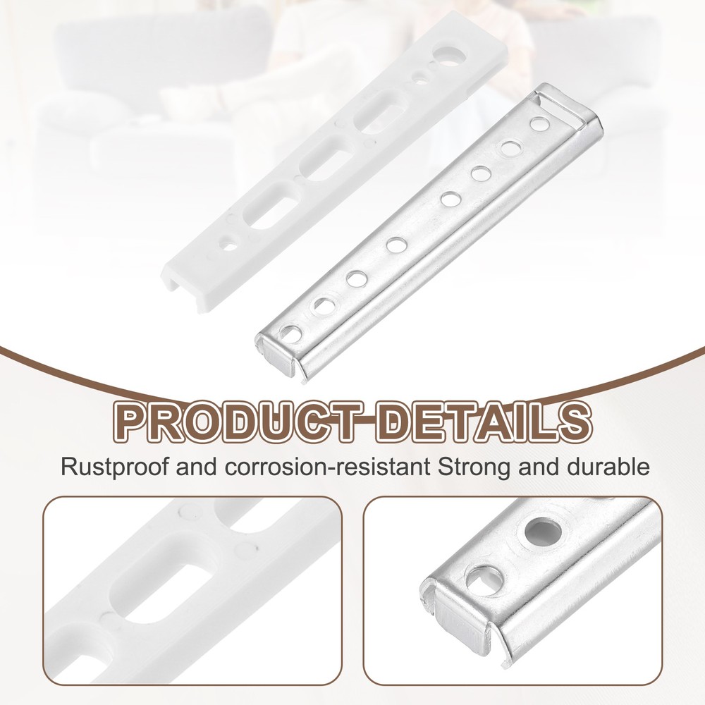 2Pcs Sectional Couch Connectors, Sofa Connector Bracket (152mm, Silver)