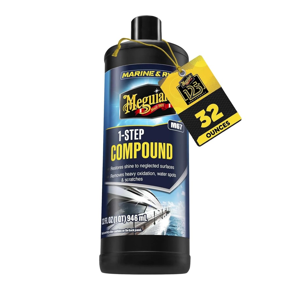 Meguiar's M6732 Marine/RV One Step Compound, Remove Oxidation, Stains, Scratches