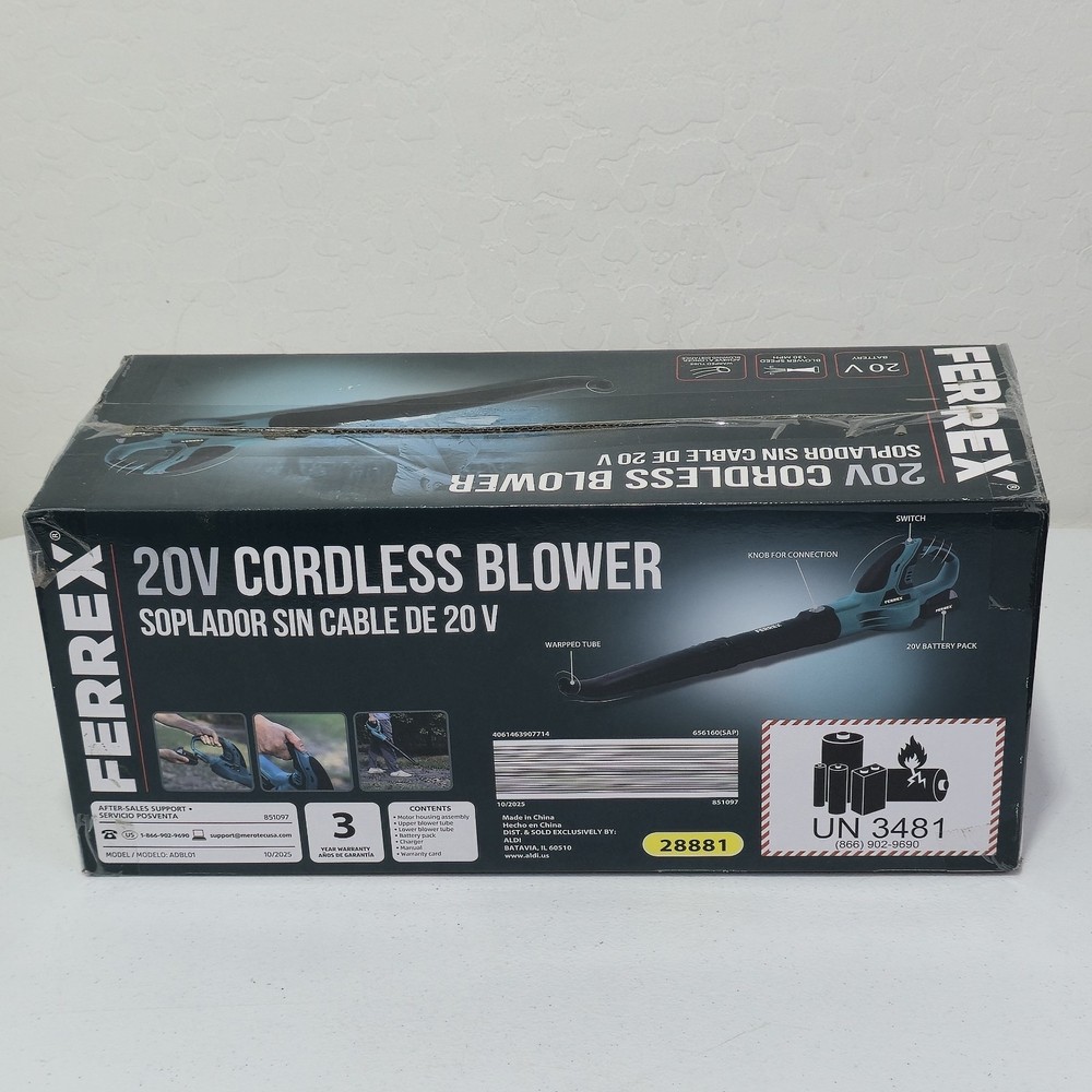 FERREX 20V Cordless Blower With Battery Model ADBL01