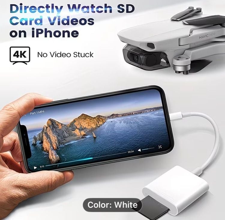 Lightning to SD Card Camera Reader Adapter for iPhone and iPad