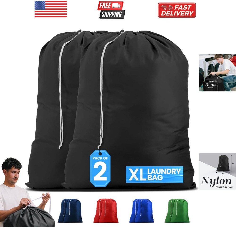 Nylon XL - Large Capacity with Locking Drawstring, Machine Washable, Fits Lau...