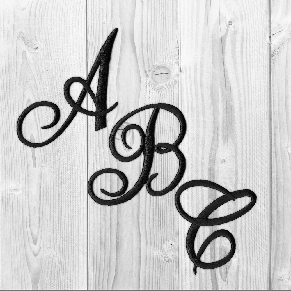 Christmas Stocking Letters - Iron On Monogram Script Letter Patches