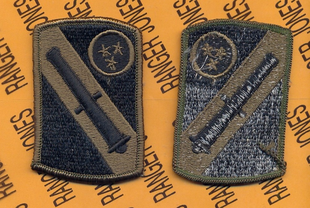 196th Field Artillery Brigade FA OD Green & Black BDU 3" uniform patch m/e