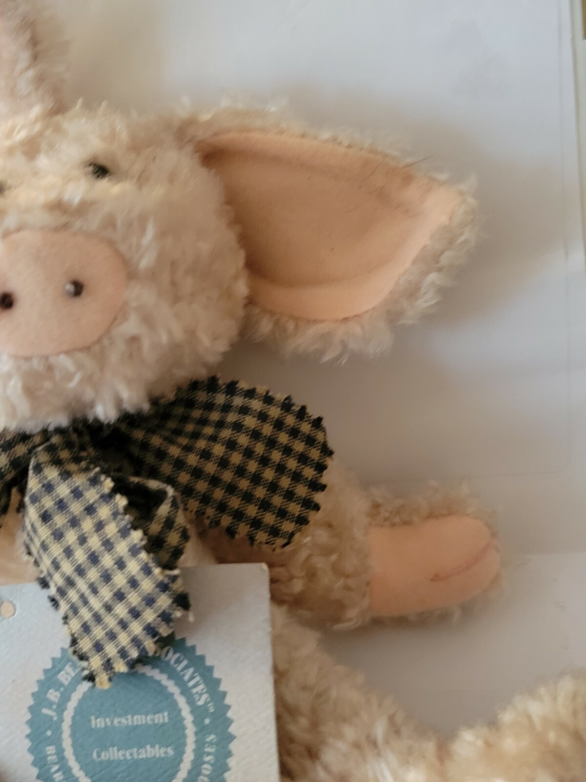 Boyd's bears Lofton Q. McSwine Pig Jointed Bean Plush Stuffed Animal with Bow