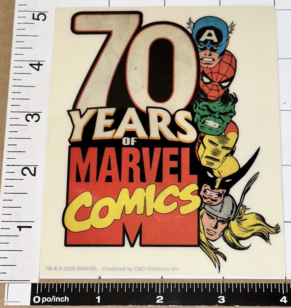 1 MARVEL COMICS 70 YEARS ANNIVERSARY MARVEL STICKER