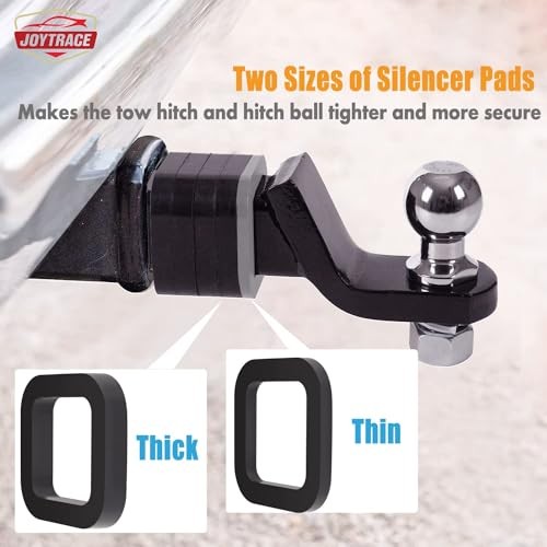 6 Pack - Multiple Size Combination，2 Inch Hitch Receiver Silencer Pad - 2 inch