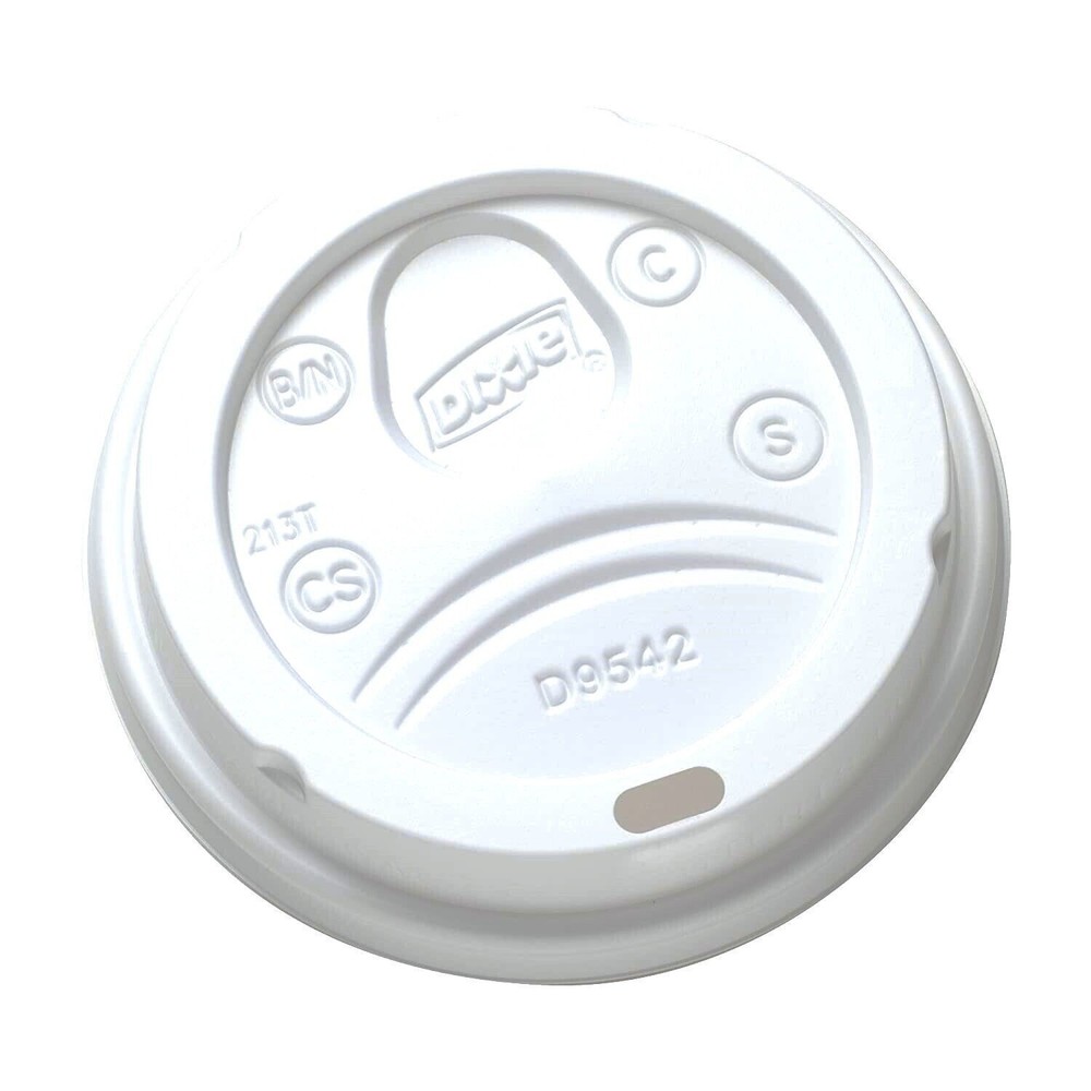 Dixie D9542 White Domed Lid. Pack 400 Lids. Fits Dixie 10-20 oz Cups