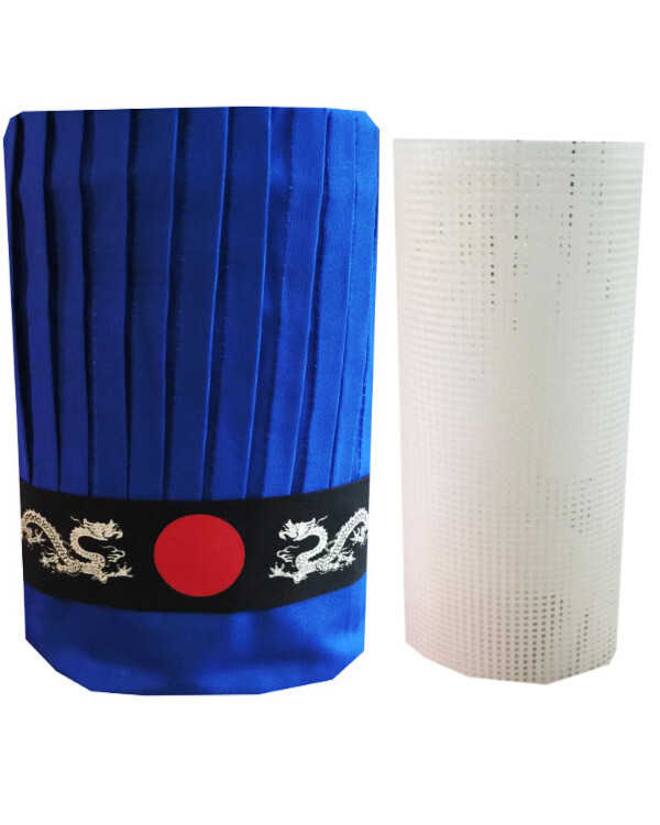 BLUE color Hibachi chef tall hat set, tall hat, headband, hat insert screen, NEW