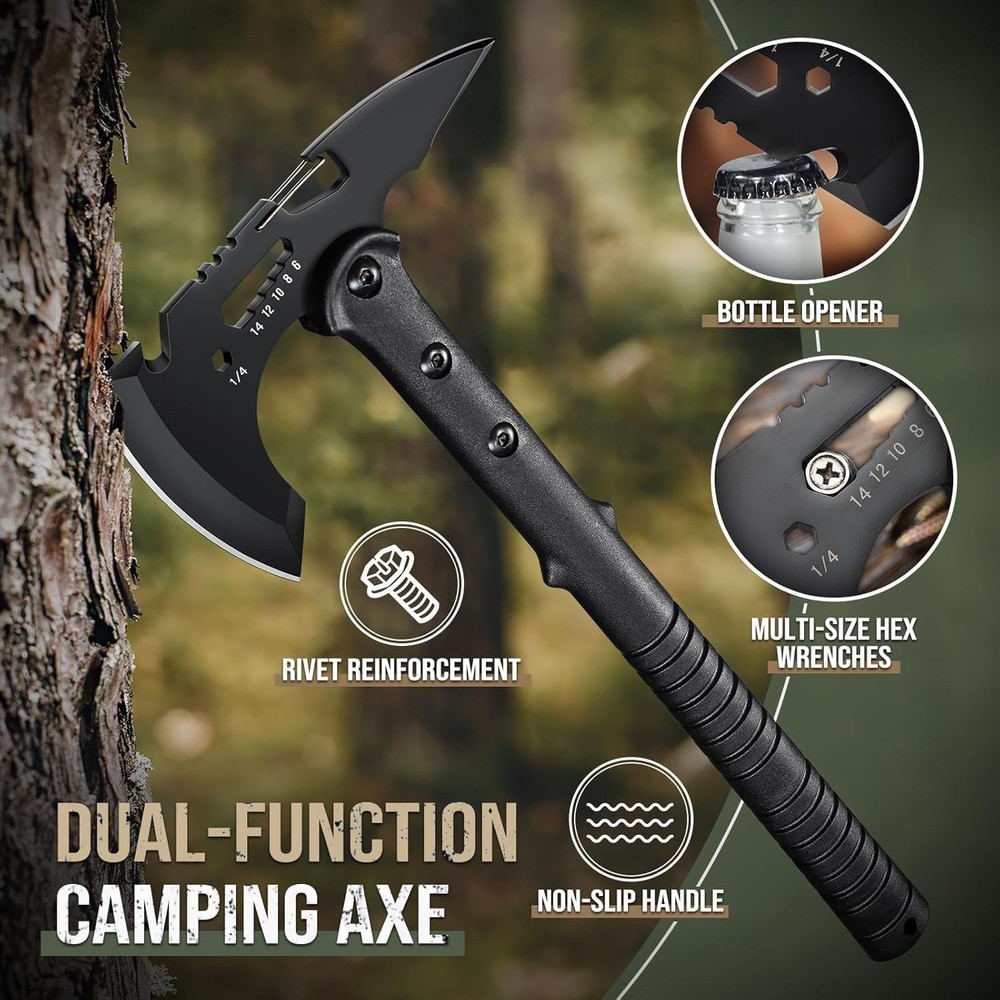 Tactical Axe 2 Pack Sharp Tomahawk W/ Sheath Portable Tomahawk W/ Clip