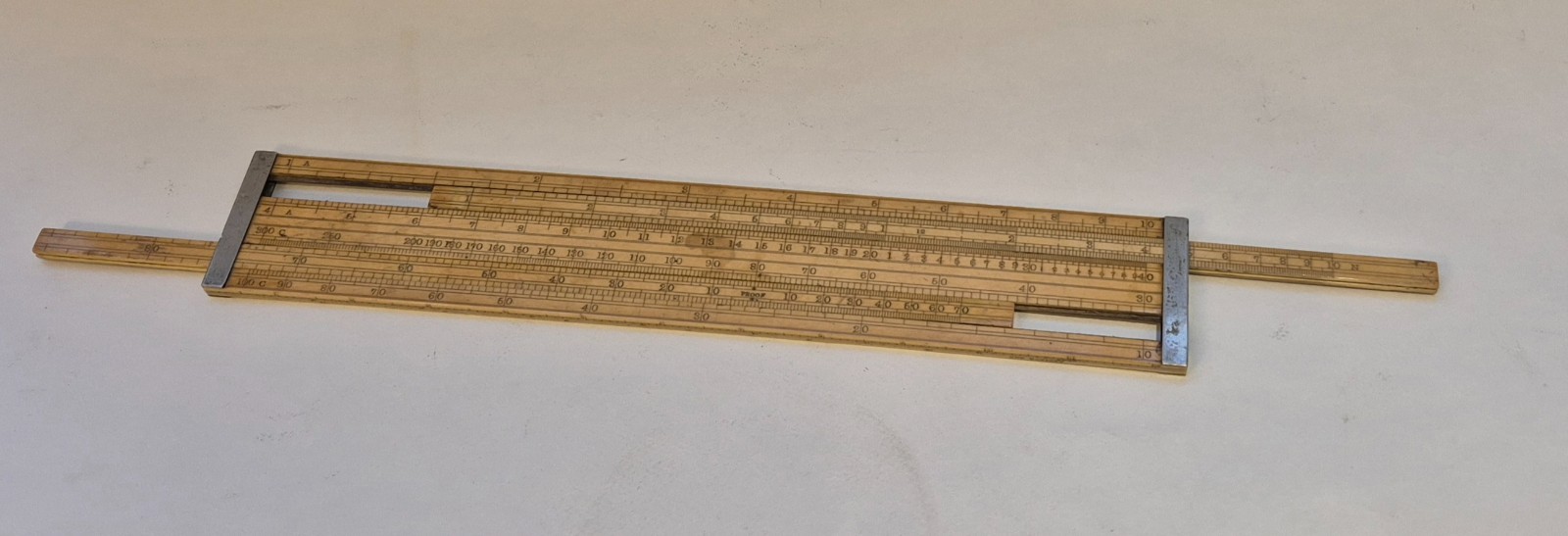 A large excise slide rule by Loftus London c.1860-1870 32cm/12,5 inches lenght