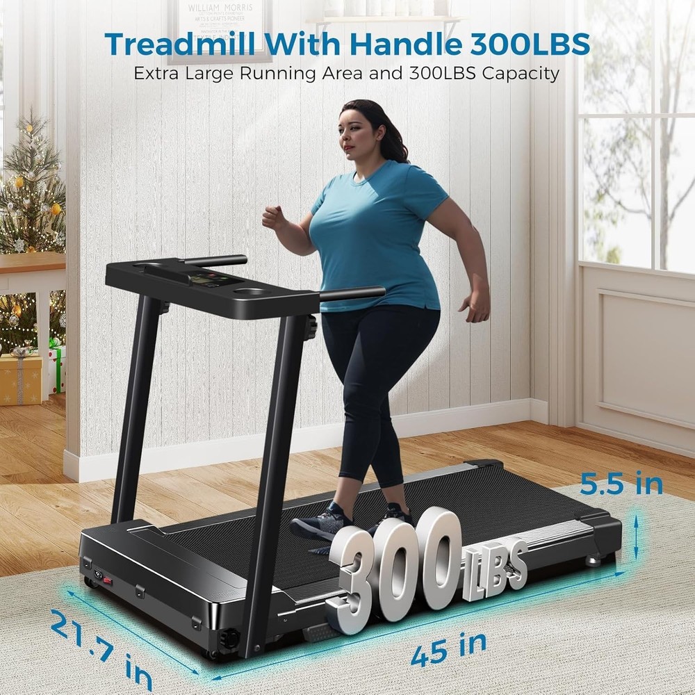Lightweight Treadmill with LED Display - 12 Programs, Shock Absorbent, Easy Fold