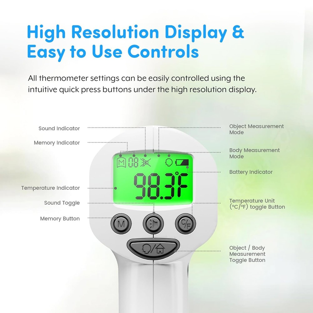 Touchless Infrared Forehead Thermometer Digital Thermometer Gun 1s