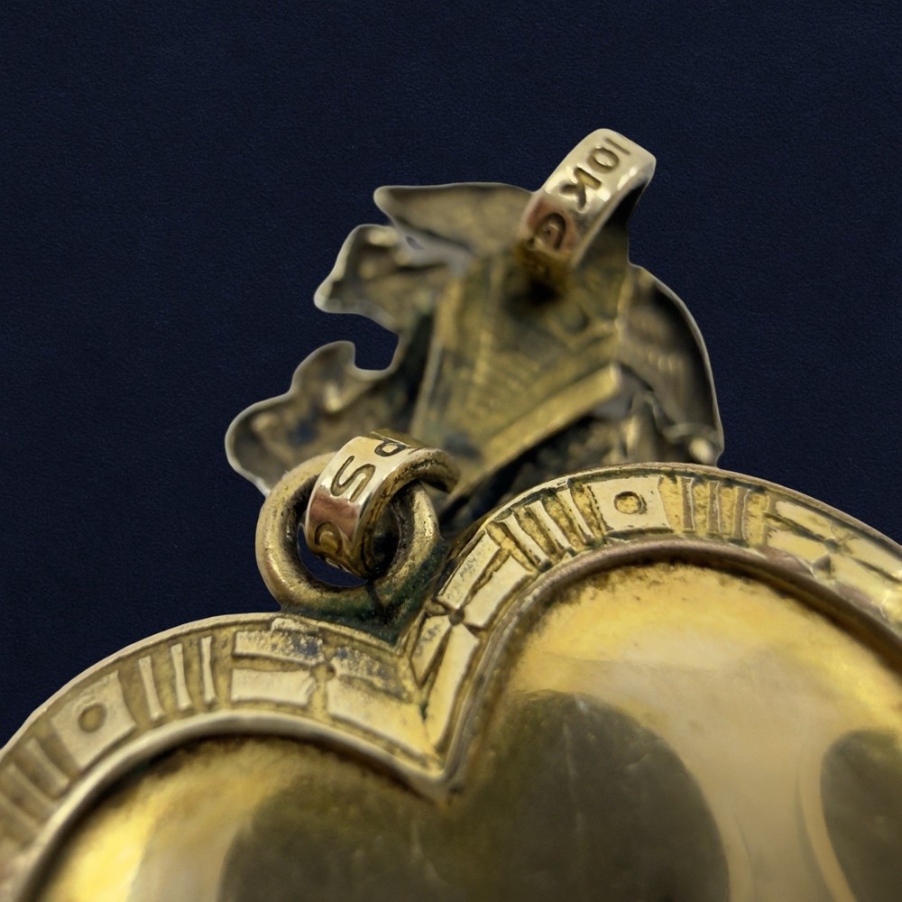 WWII Air Force Navy 10K G.F GOLD Sweetheart Heart LOCKET Pendant Watch Charm Fob