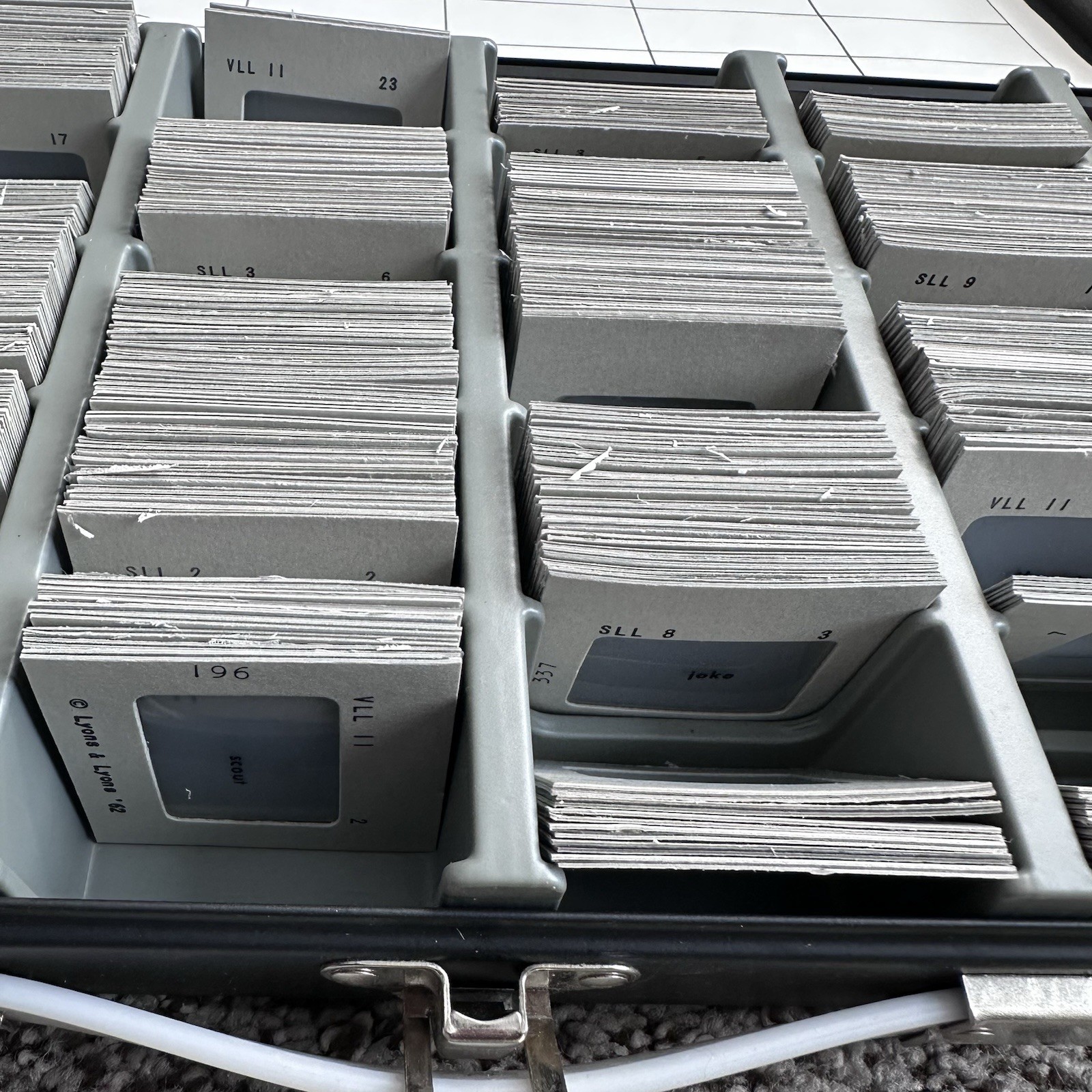 Vintage 1962 Case Of Optomology Eye Doctor Vision Word Slides EUC