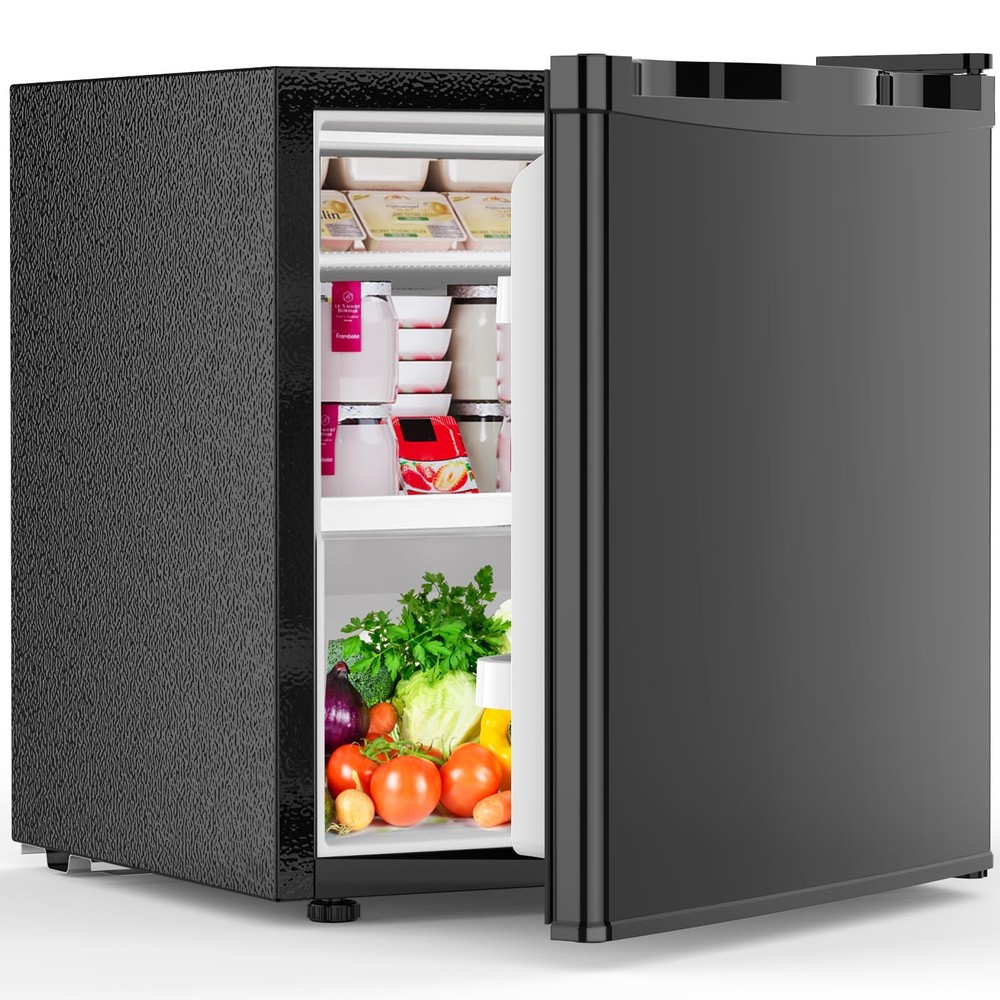Electactic 1.6 Cu.ft Mini Fridge with Freezer, Compact Single Reversible Door
