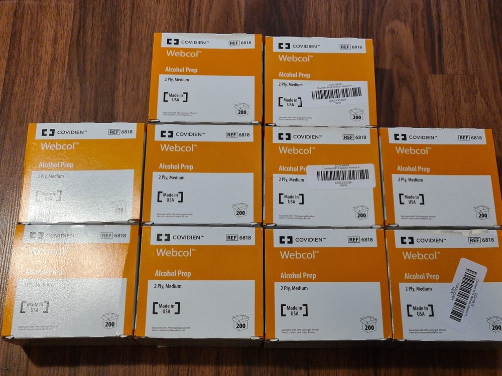 2000-Count Covidien Webcol Alcohol Prep 2 Ply Medium 6818