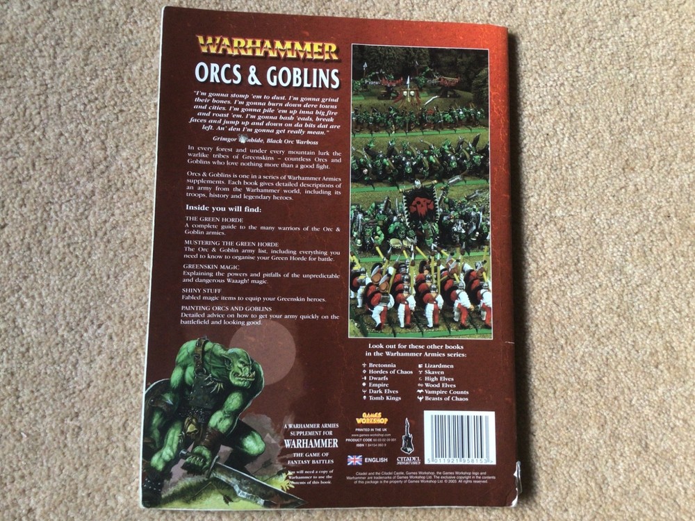 Warhammer Orcs and Goblins supplement oop 2003 preowned