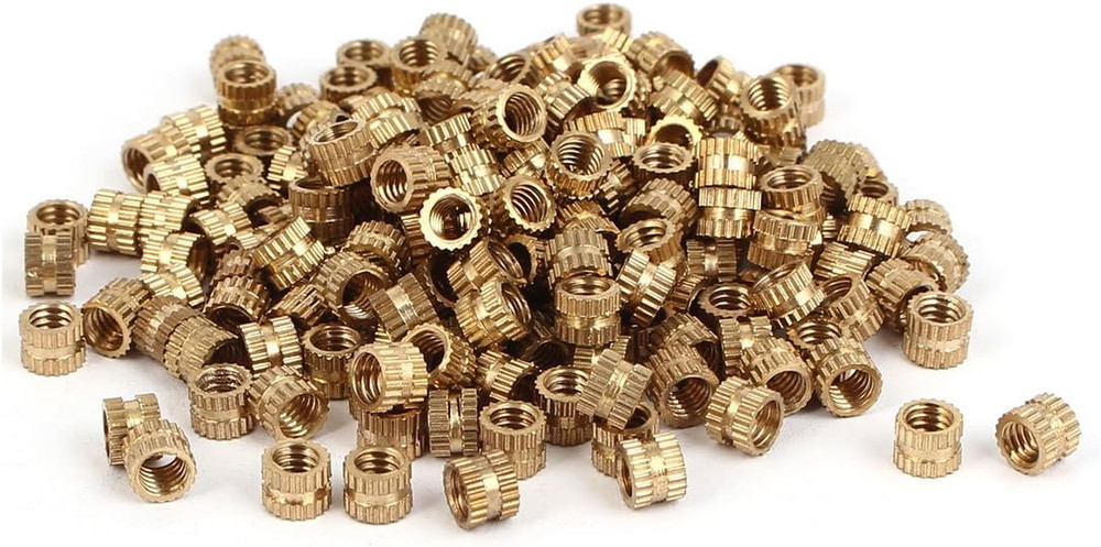 Knurled Insert Nuts - 200Pcs M4 X 0.7Mm Female Thread Brass Threaded Insert Embe