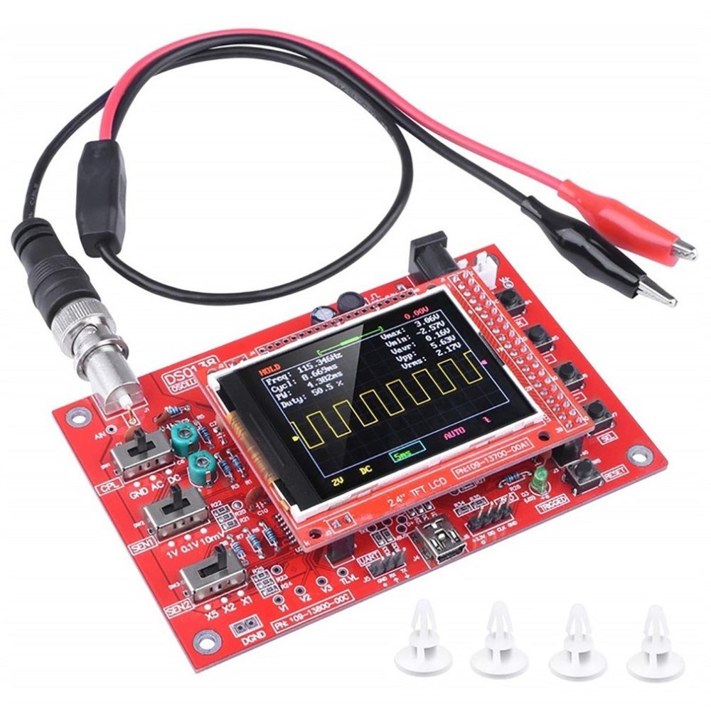 0 - 200KHz 2.4" TFT Digital Oscilloscope DIY Module PCB Board Education Kit