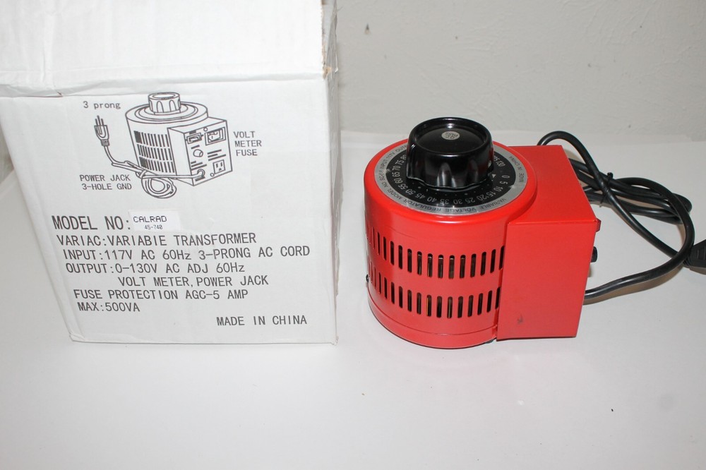 Calrad 45-740 Variable Output Voltage Regulator Transformer NEW!