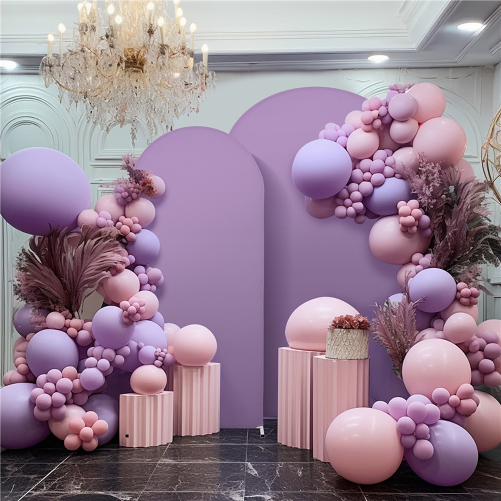 Full Sizes Wedding Party Arch Cover Spandex Fitted Arch Stand Covers Round Top