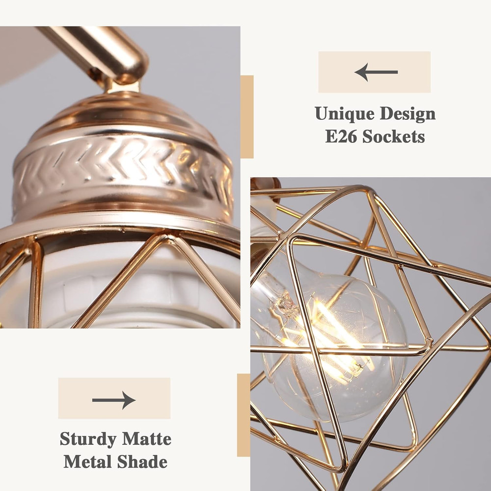Kitchen Light Fixtures Ceiling Mount, 3-Lights Multi-Directional Ceiling Lamp