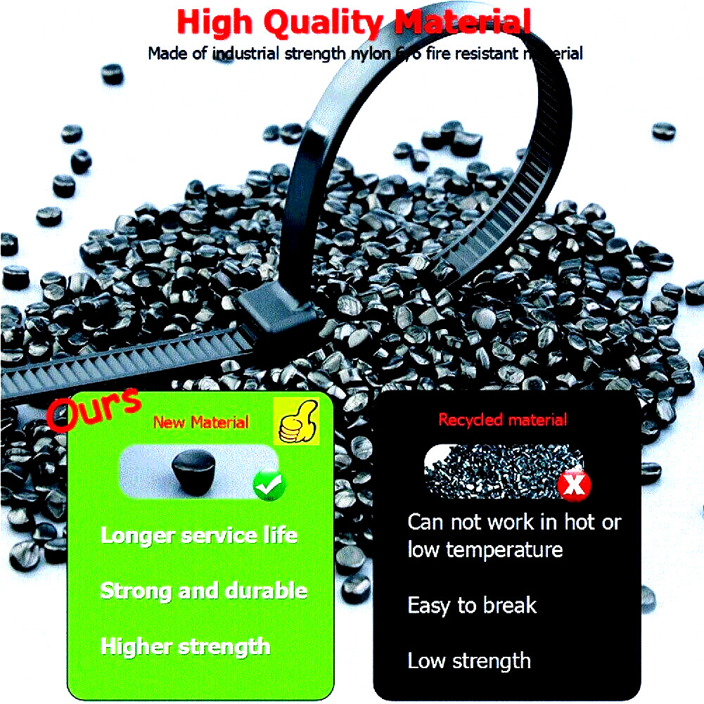 100~LARGE 36" BLACK CABLE ZIP TIES Heavy Duty UV Resistant UL 6/6 Nylon