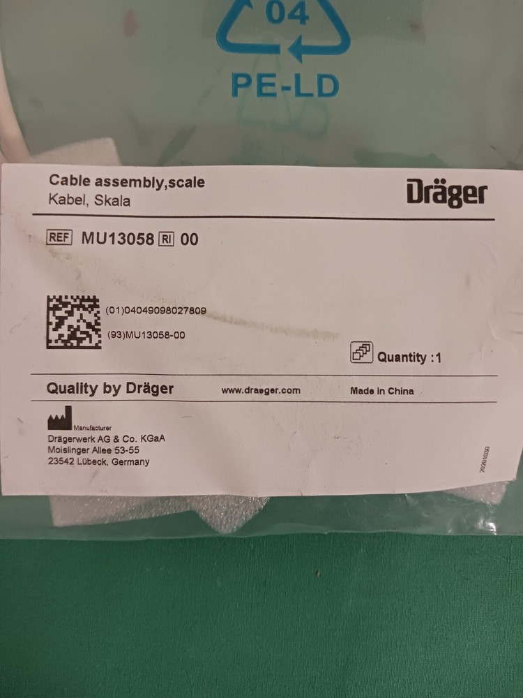 Drager Cable Assembly, Scale MU13058