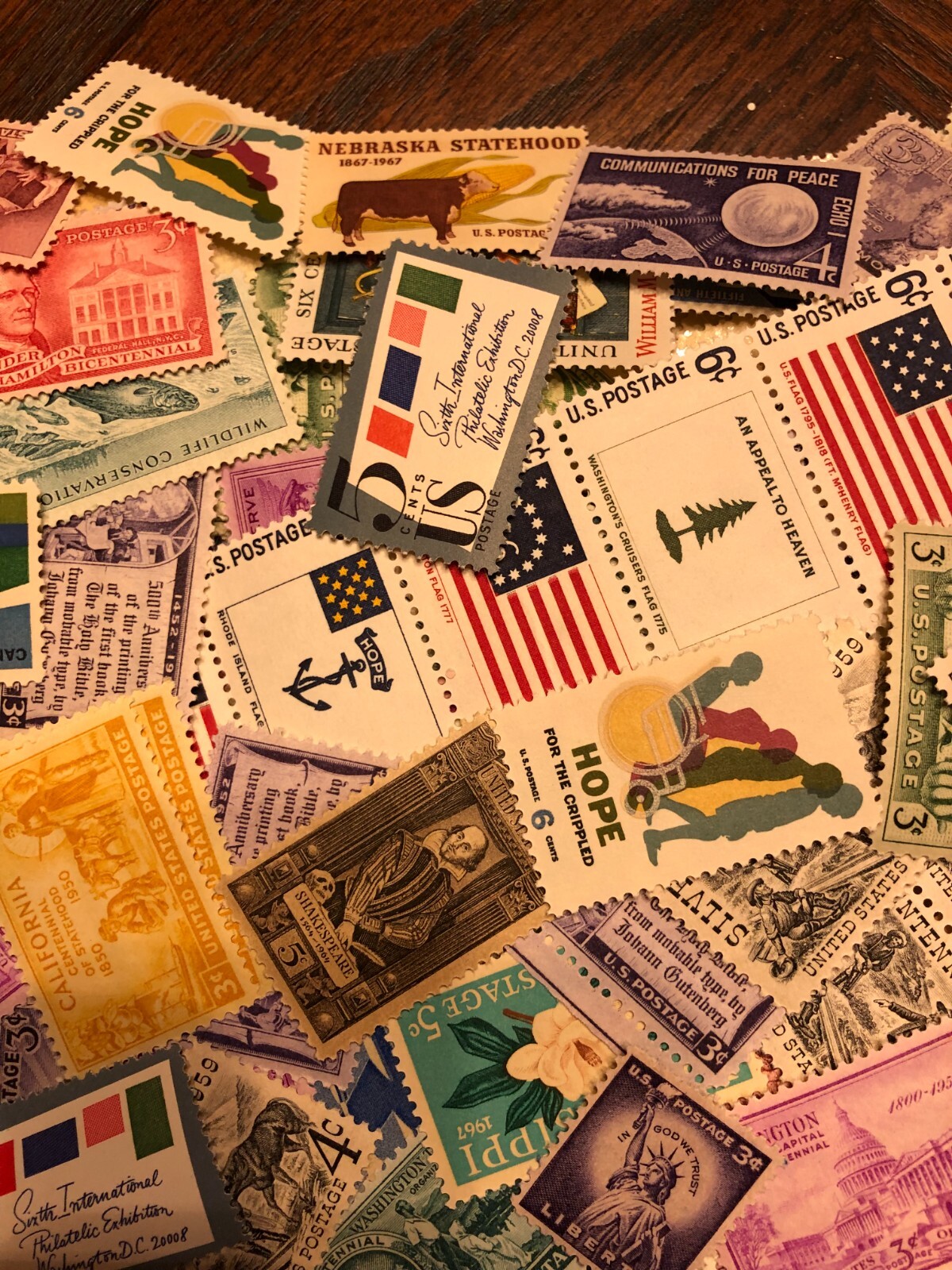 LOT OF 50 UNIQUE UNITED STATES COMMEMORATIVE STAMPS, MINT NH - NO DUPLICATES!