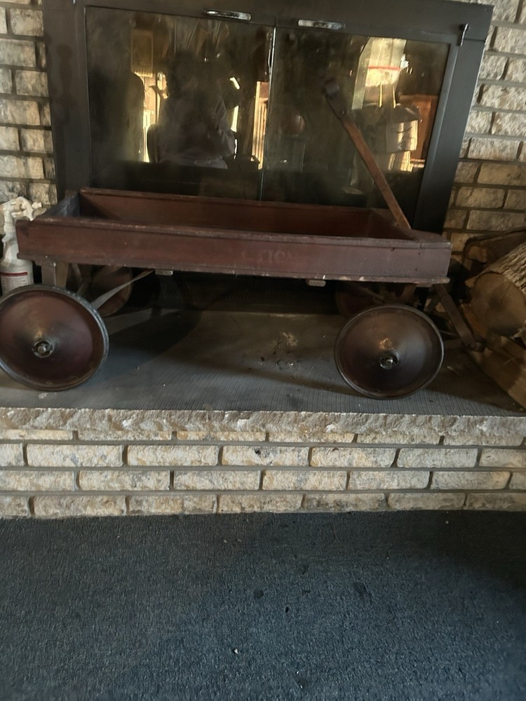 ANTIQUE WOOD RED WAGON
